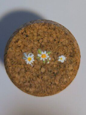 Brand New Hand Crafted Magnet Created from Champagne Cork Featuring Flowers